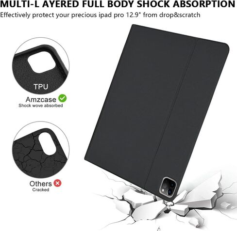 Amzcase for iPad Air 13 Inch Pro 12.9 Pro 13 Case مع لوحة المفاتيح ، حالة لوحة المفاتيح القابلة للفصل Folio لـ iPad 13 Pro (M4) Air 13in (M2) Pro 12.9 6th/5/4/4/3rd Gen ، Holder ، Pen Wake/Up ، الخوخ الوردي in Kuwait
