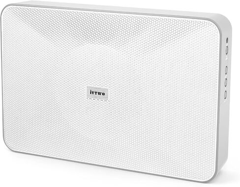 Bluetooth Speaker White, 60W Powered Speaker with 4 * 2inch Bass Driver 1 * 3inch Loudspeaker AUX3.5mm/USB Port for PC and TV, Speaker Can be Hung on The Wall, Suitable for Small Stores in Saudi Arabia