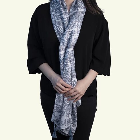 Women's Lightweight Summer Scarf with Tassels in Saudi Arabia