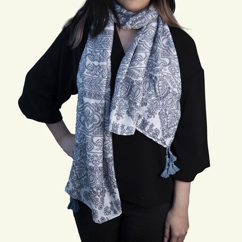 Women's Lightweight Summer Scarf with Tassels in Saudi Arabia