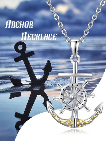 Palpitate Anchor Necklaces Anchor Necklace for Women Girls 925 Sterling Silver Nautical Anchor Pendant Sea Jewelry Gifts for Women Sailor in Saudi Arabia