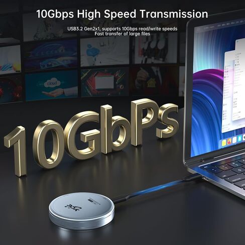 Magnetic M.2 2230 NVME SSD Enclosure - iPhone 15/16 Pro Max USB C 3.2 Gen2 10Gbps to NVMe Adapter Metal External SSD Case for Laptop Mac USB SSD External Convert with 100W PD Charge in Saudi Arabia