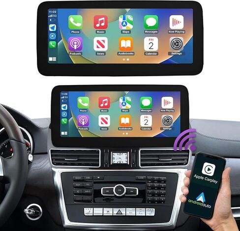 NINETOM 12.3 inch Touchscreen Wireless CarPlay Android Auto Multimedia Car Radio Receiver for Mercedes Benz GLE GLS NTG5.0/5.1/5.2 System (2016-2018) in Kuwait