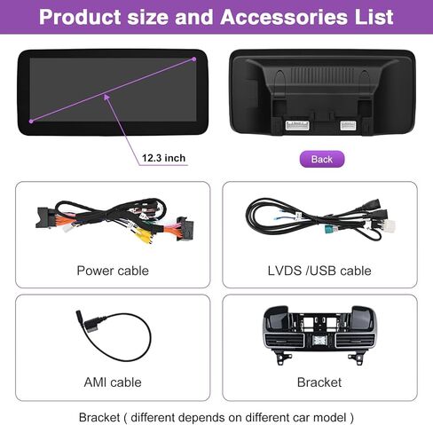 NINETOM 12.3 inch Touchscreen Wireless CarPlay Android Auto Multimedia Car Radio Receiver for Mercedes Benz GLE GLS NTG5.0/5.1/5.2 System (2016-2018) in Kuwait