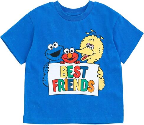 مجموعة ملابس تي شيرت وشورت برسومات أوسكار ذا جروتش إلمو بيرت وإيرني من Sesame Street للرضع والأطفال الصغار in Kuwait
