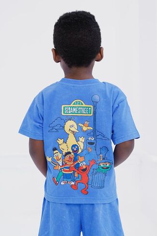 مجموعة ملابس تي شيرت وشورت برسومات أوسكار ذا جروتش إلمو بيرت وإيرني من Sesame Street للرضع والأطفال الصغار in Kuwait