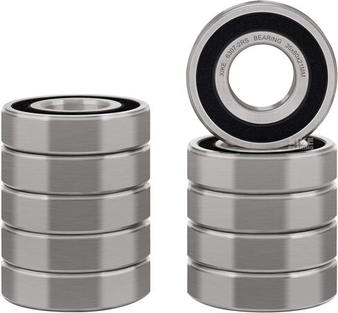 XiKe 4 Pcs 6307-2RS Double Rubber Seal Bearings 35x80x21mm, Pre-Lubricated and Stable Performance and Cost Effective, Deep Groove Ball Bearings. in Kuwait