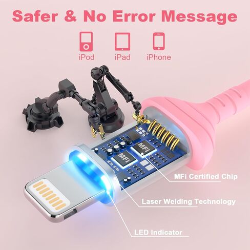 كابل Lightning ملفوف ، حزمة 2 ، سلك iPhone 3ft لسيارة Apple Carplay كبل [معتمد من MFI] كابل شاحن iPhone ، USB القابل للسحب إلى كابل Lightning لـ iPhone 14/13/11 ، PAD ، AirPods - Black in Saudi Arabia