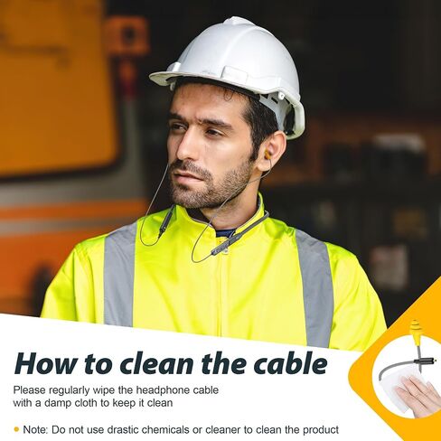 MIPEACE 2 Pieces Replacement Earbuds Cables for Work Earbuds Bluetooth（Black & Orange） in Kuwait