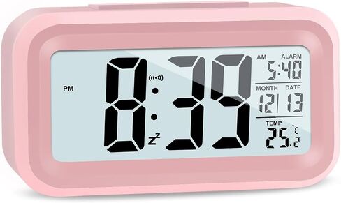 4.5"" LED Display Digital Alarm Clock Battery Operated/Night Light with Indoor Temperature, Small Alarm Clock Bedrooms Beside Travel (White) in Saudi Arabia