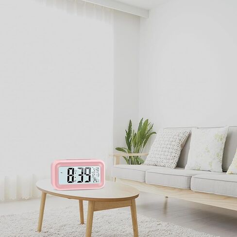 4.5"" LED Display Digital Alarm Clock Battery Operated/Night Light with Indoor Temperature, Small Alarm Clock Bedrooms Beside Travel (White) in Saudi Arabia