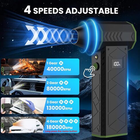 Duster Air Electric مع مصباح يدوي ، 180000 دورة في الدقيقة هواء مضغوط مع 4 ترس ، 10000 مللي أمبير في الساعة منفاخ صغير قابل لإعادة الشحن مع إضاءة مساعدة ، هواء هواء ، الكمبيوتر ، لوحة المفاتيح ، في الهواء الطلق in Saudi Arabia