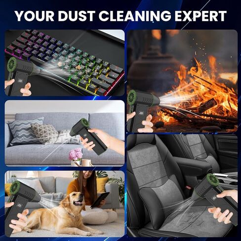 Duster Air Electric مع مصباح يدوي ، 180000 دورة في الدقيقة هواء مضغوط مع 4 ترس ، 10000 مللي أمبير في الساعة منفاخ صغير قابل لإعادة الشحن مع إضاءة مساعدة ، هواء هواء ، الكمبيوتر ، لوحة المفاتيح ، في الهواء الطلق in Saudi Arabia