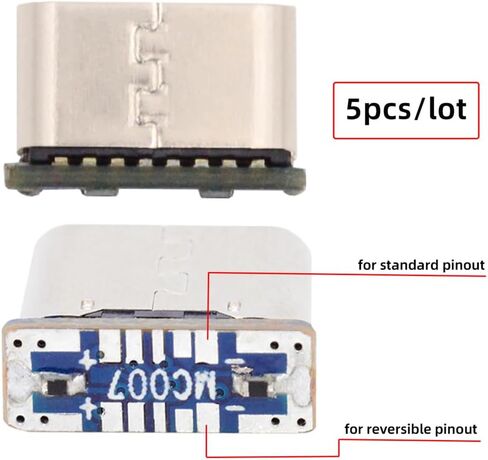 XIWAI 5PCS/LOT TYPE-C SUBET SOCKET SOCKER DIY CONNECTOR REPLIS in Kuwait