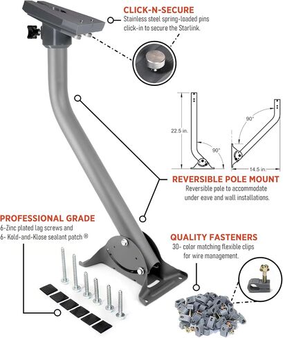 Starlink Generation 3 Heavy Duty Pivot Roof Mount Kit Compatible with Gen3 / V3 Starlink Standard Dish in Kuwait