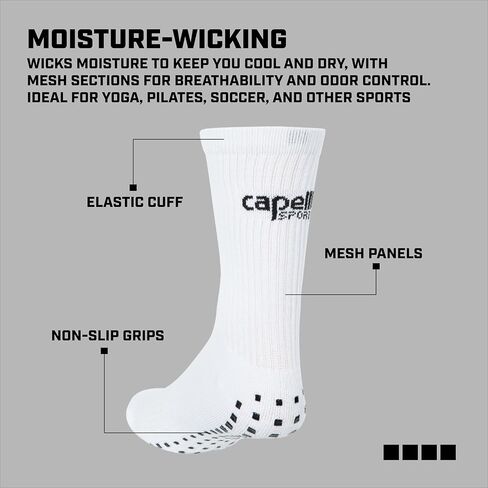 Capelli Sport Crew, Athletic Non Slip Grip Sock Pair for Men and Women in Kuwait