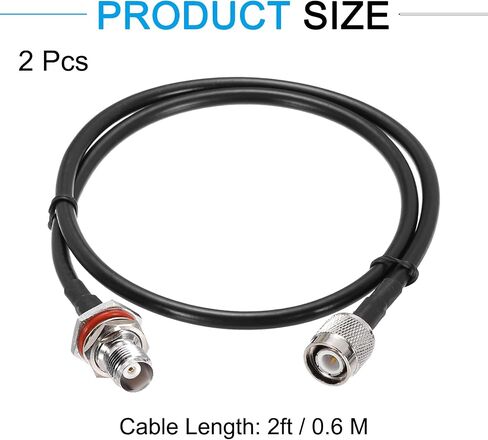 Meccanixity 1pcs Rg58 Coaxial Cable 6ft/1.8 M ، TNC Male to TNC Coax Coax Cable 50 OHM كابل تمديد منخفض لراديو CB ، هوائي GPS ، أجهزة الراديو Wi-Fi ، RF in Saudi Arabia
