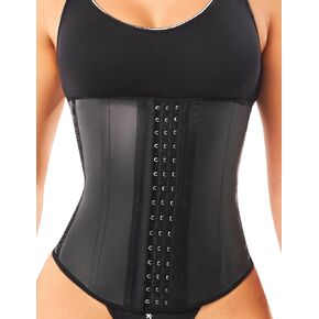 Lady Slim by NuvoFit Fajas Colombianas 4 Hooks Latex Waist Trainer for Women Tummy Corset Body Shaper FREE Extender