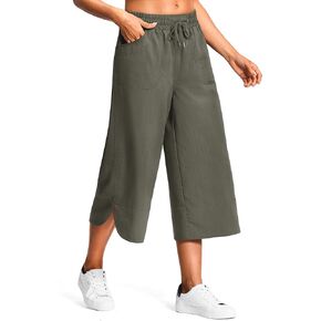 18" Capri Pants for Women Wide Leg Capris with Pockets for Women Lightweight Womens Capris for Summer Yoga Casual