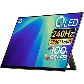 D-Series 18" 2.5K QLED 240Hz 2560 * 1600 HDMI 2.1 Frame Rate 3ms Portable Monitor D6(Support Touch) Second Display for Office Gaming PC Laptop