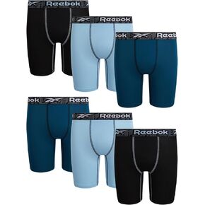 Reebok Boys’ Underwear – Long Leg Performance Boxer Briefs (6 Pack)