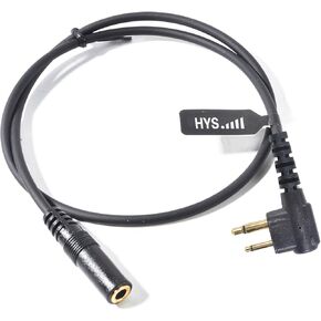 HYS 3.5mm Female Plug (Single Channel) for Listen Only Earpiece-to M 2 PIN Adapter 1.48ft Cable for Motorola CP200 CLS1110 DTR650 RDU4100 RMU2040 RMU2080D Two Way Handheld Amateur Radios(2pcs) in Kuwait