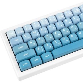 136 Keys Purple MOA Profile Keycaps, Dye Sub PBT Keycaps, Thick Custom Side Print Keycaps Round Keycaps Wave Texture, Aesthetics Keycaps for ANSI Layout Cherry MX Mechanical Gaming Keyboard