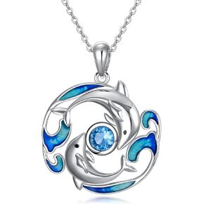 925 فضة قنديل البحر قلادة حيوانات البحر الأزرق قنديل البحر قلادة قلادة المحيط موجة الشاطئ مجوهرات هدايا للنساء أصدقاء أمي in Kuwait