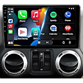 Android 14 4GB+64GB ، تخصيص Radio Stereo Stereo لسيارة سطح المكتب لجيب Wrangler JK Compass Grand Cherokee Dodge RAM 1500 ، 10 بوصة Qled Touchnen Support Carplay Android GPS GPS Bluetooth