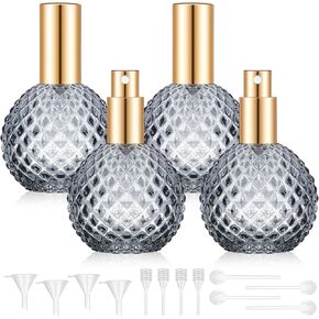 4 Pcs 100ml Retro Perfume Bottles Pink Empty Perfume Glass Bottle Refillable Decorative Bottles Fine Mist Spray Bottles for Women Perfume Atomizer Sprayer with Refill Tool for Travel in Kuwait