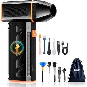 CCV Compressed Air Duster - 130000RPM Electric Air Duster for Cleaning Keyboard&PC 3 Gears Adjustable Rechargeable Cordless Jet Dry Blower Air Blower for Car and Home