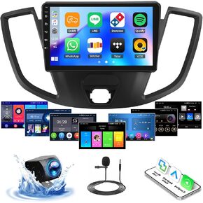 SIXTOP [8-Core 2+64G] Android Car Stereo for Ford Transit 2013-2019 with Carplay Android Auto 59 Theme 9 inch Touch Screen Bluetooth 5.0 FM/RDS Network Radio DSP 32EQ AI Voice GPS