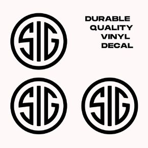SIG Sticker – Vinyl Decal for Car, Truck, and Van – Removable Indoor and Outdoor Use for Laptop Sticker – Waterproof Decal for Window and Waterbottle – (Black/4 inches) (2)