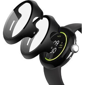 2 Pack Fully Wrapped Hard Screen Protector Case Compatible with Google Pixel Watch 3 41mm/Google Pixel Watch 2 1 41mm, PC Protective Case Cover with 9H Tempered Glass Screen Protector, Clear in Saudi Arabia