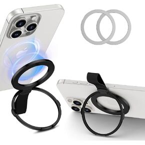 قبضة الهاتف المغناطيسي Stand Magsafe Phone Grip Kickstand 2 Pack for iPhone 16 Plus ، 16 Pro Max ، 16 Pro ، 16،15 Plus ، 15 Pro Max ، 15 ، Magsafe Finger Loop Phone Ring Strap ،
