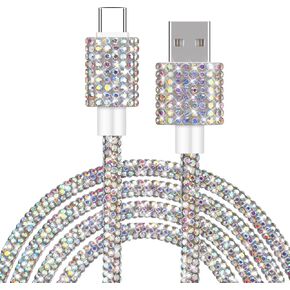 كبل شحن كابل USB C Cable C لـ iPhone 16 Plus Pro Max Bling Farmambing iPhone Charger Charger Cord Raced USB إلى USB C Cable 4ft for iPhone 15 Pro Max Galaxy S24 Ultra iPad 10th Gen