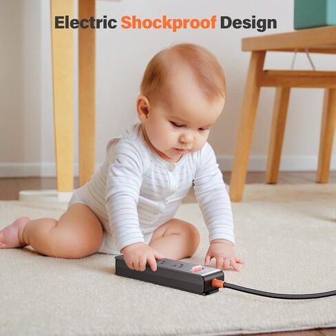 قطاع الطاقة المقاوم للعوامل الجوية ، واقي ارتفاع 7-in-1 مع 3 منافذ واسعة 2usb A و 2USB C ، 1875W/15A ، سلك امتداد في الهواء الطلق مسطح 10 قدم المسطح لصالح UL FCC في الهواء الطلق ، UL FCC مدرجة in Saudi Arabia