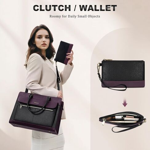 RAKERMORE LAPTOP BAG للنساء 15.6 بوصة محمول حقيبة عمل حقيبة عمل حقيبة عمل محترفة محترفة للماء جلسة كمبيوتر حقيبة كتف حقيبة كتف معلم. in Kuwait