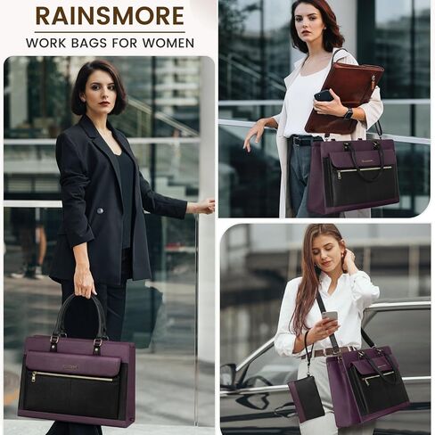 RAKERMORE LAPTOP BAG للنساء 15.6 بوصة محمول حقيبة عمل حقيبة عمل حقيبة عمل محترفة محترفة للماء جلسة كمبيوتر حقيبة كتف حقيبة كتف معلم. in Kuwait