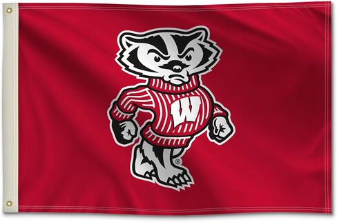 Wisconsin Badgers College Sports Printed Flag - NCAA Licensed - Super Polyester 2' x 3' School Banner (Red, White, Black) in Kuwait