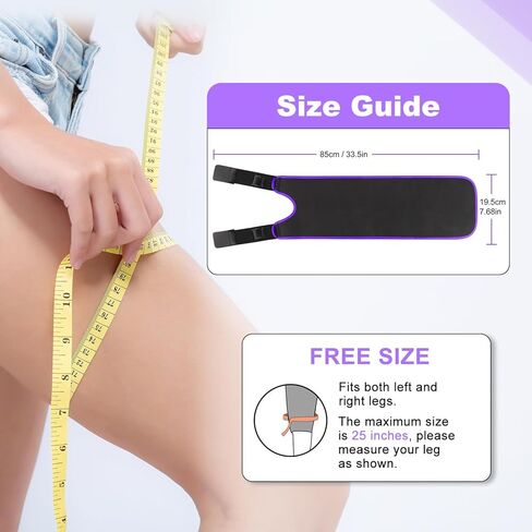 دعم دعامة الفخذ من سوبرجير، أكمام ضغط رباعية قابلة للتعديل، لف الفخذ من النيوبرين، أكمام مضغوطة للساق العلوية للنساء والرجال، رائعة لاستعادة إجهاد إصابة العضلات، أسود in Kuwait