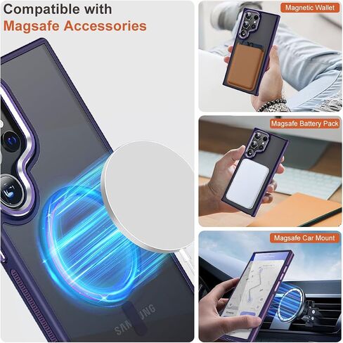 Magnetic for Samsung Galaxy S22 Ultra Case with 3 Stand Ways, [Invisible Stand] Color-Blocked with Anti-Slip Edge Anti-Drop Shockproof Slim Phone Case for Galaxy S22 Ultra 6.8" (Black/Red) in Kuwait