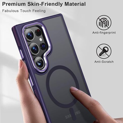 Magnetic for Samsung Galaxy S22 Ultra Case with 3 Stand Ways, [Invisible Stand] Color-Blocked with Anti-Slip Edge Anti-Drop Shockproof Slim Phone Case for Galaxy S22 Ultra 6.8" (Black/Red) in Kuwait