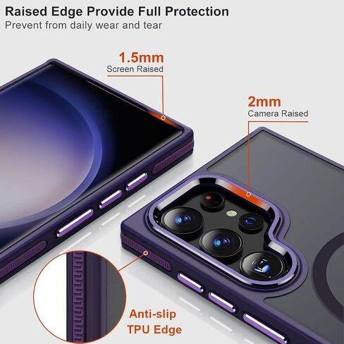 Magnetic for Samsung Galaxy S22 Ultra Case with 3 Stand Ways, [Invisible Stand] Color-Blocked with Anti-Slip Edge Anti-Drop Shockproof Slim Phone Case for Galaxy S22 Ultra 6.8" (Black/Red) in Kuwait