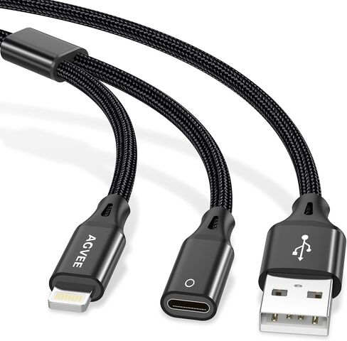 AGVEE 5ft USB-C Male to Lightning Female Charging Adapter Cable for Apple Pencil 1st Generation, 2 in 1 Charger Cord Enables Apple Pencil Pen 1st Gen Match iPad 10, Dark Gray in Kuwait
