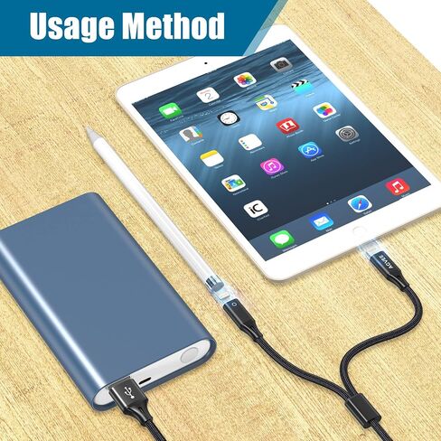 AGVEE 5ft USB-C Male to Lightning Female Charging Adapter Cable for Apple Pencil 1st Generation, 2 in 1 Charger Cord Enables Apple Pencil Pen 1st Gen Match iPad 10, Dark Gray in Kuwait