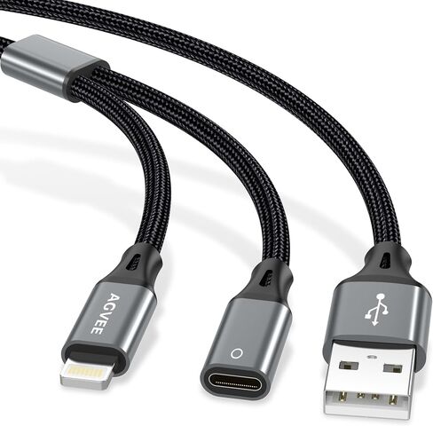 AGVEE 5ft USB-C Male to Lightning Female Charging Adapter Cable for Apple Pencil 1st Generation, 2 in 1 Charger Cord Enables Apple Pencil Pen 1st Gen Match iPad 10, Dark Gray in Kuwait