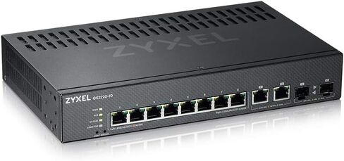 Zyxel 8-Port Gigabit Ethernet Layer 2 Managed Poe+ Switch بميزانية 180 واط و 2 جيجابتة كومبو ووضع السحابة الهجينة [GS2220-10HP] in Kuwait