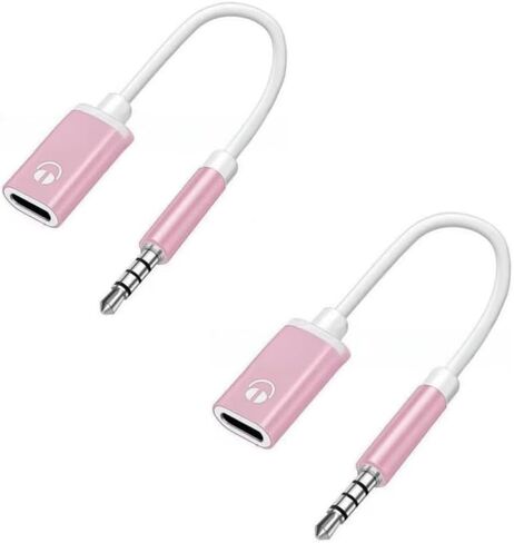 2pcs 3.5mm Male to TypeC Female Audio Cable Cord,Analog Cable Type-C Converter Earphone Adapter Compatible with MP3 Players,Cables and Adapters (Silver) in Kuwait