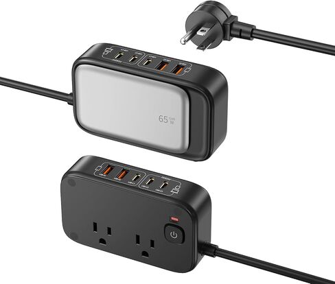 شريط الطاقة مع منافذ USB C ، ومحطة شحن USB 65W ، ومركز سلك سلك سلك سريع للهواتف المحمولة والأجهزة اللوحية وأجهزة الكمبيوتر المحمولة والمزيد in Kuwait